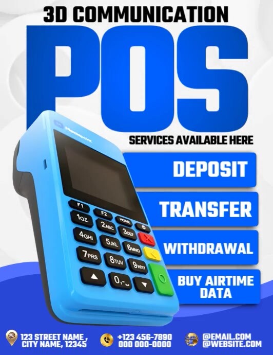 Service Poster Pos Pos Services Banner 4' X 6' Template | PosterMyWall