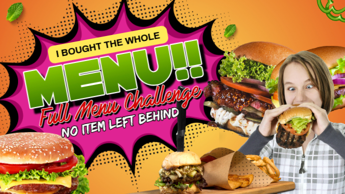 Fastfood Menu Challenge YouTube 缩略图 template
