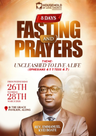 Brown Fasting and Prayers Event A4 Template