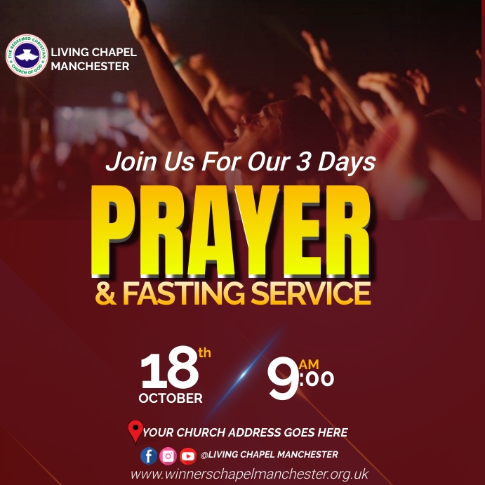 fasting and prayer service Instagram Plasing template