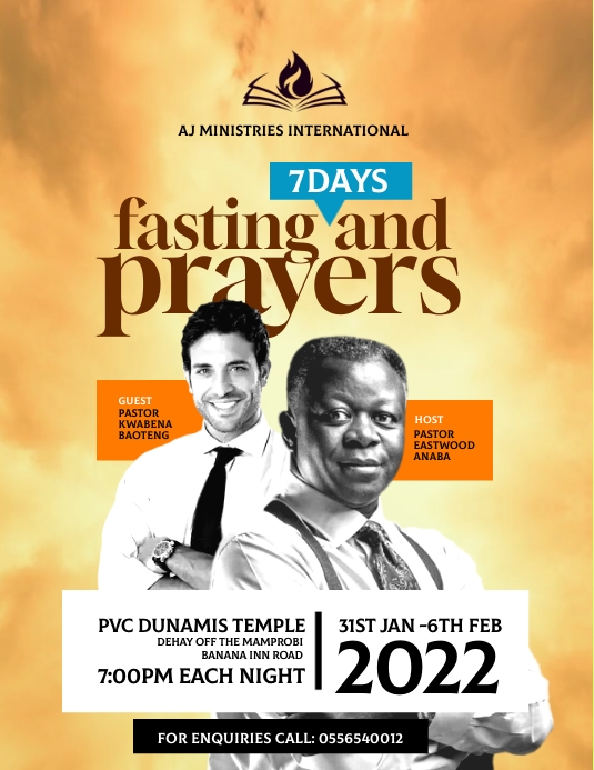 Fasting and Prayers Church Flyer Template | PosterMyWall