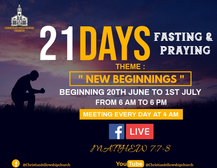 fasting and praying flyer template Pamflet (Letter AS)