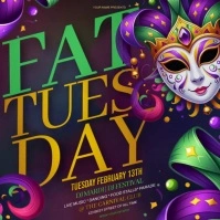 FAT TUESDAY MARDI GRAS DESIGN TEMPLATE Square (1:1)