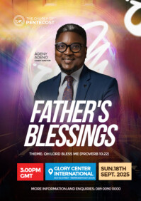 Father's Blessings Church Poster Design A4 template