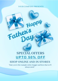 Father's day, event, party A6 template