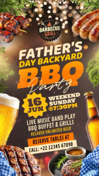 Father's Day Backyard BBQ Party Display Template Instagram Story
