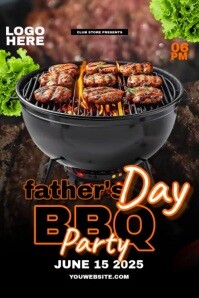 Preto Father's Day BBQ Party โปสเตอร์ Template