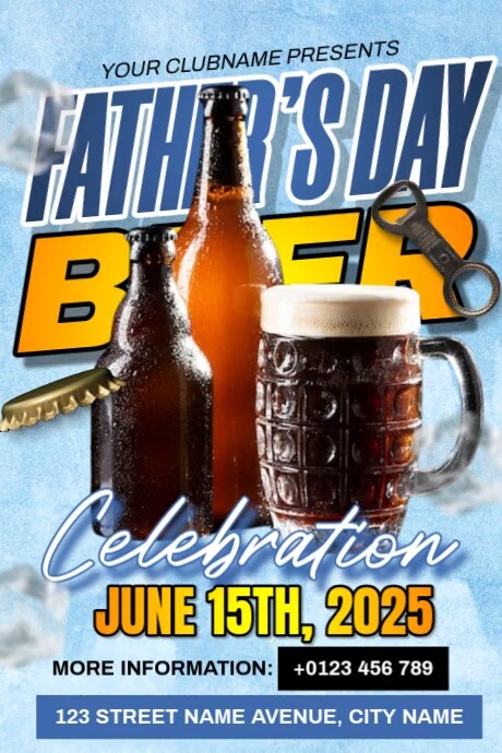 Father's Day Beer Night Plakkaat template