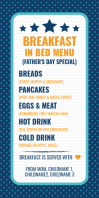 Blanc Father's Day Breakfast Menu Rul-op banner 3' × 6' Template