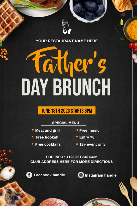 father's day brunch Poster template