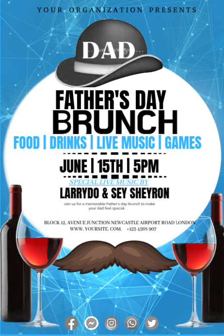 Father's Day brunch poster design Ishidi elingu 4' × 6' template