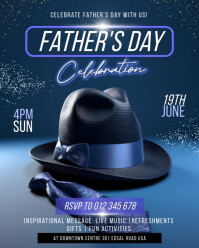Blue Father's Day Celebration Instagram Portrait Template