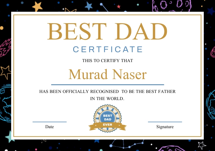 Father's Day Certificate Template | PosterMyWall father-s-day-certificate-template-postermywall
