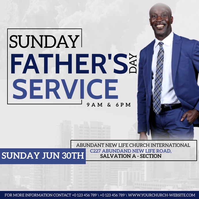 FATHER'S DAY CHURCH AD DESIGN TEMPLATEA Квадрат (1 : 1)