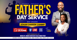 Azul Father's Day Church Service Facebook Group Cover Photo Template