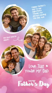 Red Father's Day Digitalt display Template