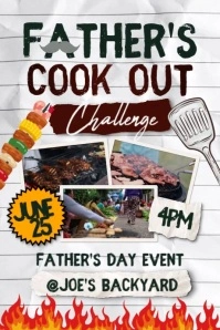 Father's Day Cookout Challenge Flyer Plakat template