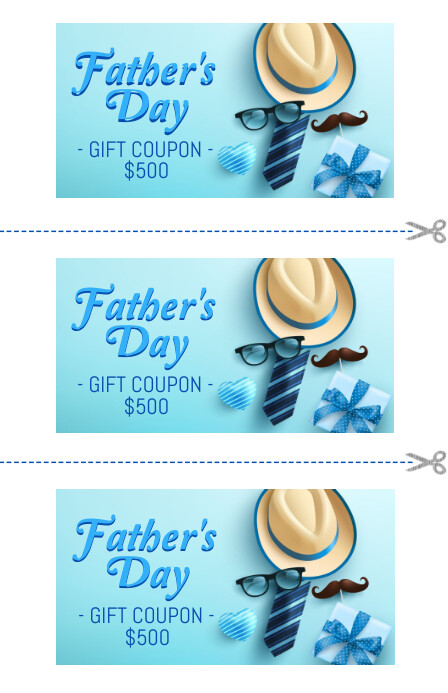 Father's Day Coupon Layout Tabloid template