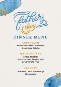 Father's Day Dinner Menu A4 template