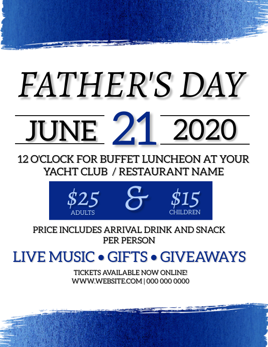 Father's Day Event Flyer Template Folheto (US Letter)