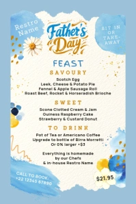 Father's Day Feast Menu Template Plakat