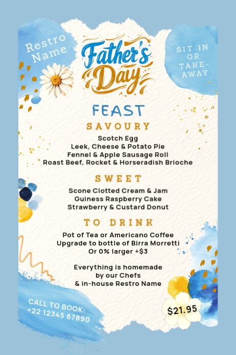 Father's Day Feast Menu Template Poster