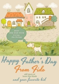 Funny Father's Day from the dog and Kid A6 template