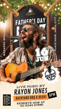 Brown Father's Day Live Music Event เรื่องราวบน Instagram Template