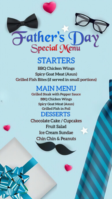 Father's Day Menu WhatsApp Status template