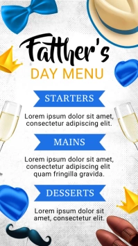 father's day menu Digital Display (9:16) template