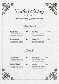 Father's Day Menu A4 template