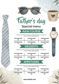 Father's Day Menu Flyer Template A4