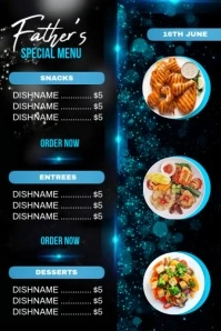 Father's day menu poster template