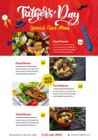 Father's Day Menu Template A4