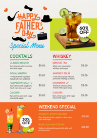 Father's Day Menu Template A4