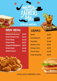 Father's Day Menu Template A4