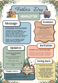 Father's Day Newsletter A4 Template.