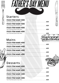 5 740 Father S Day Menu Customizable Design Templates Postermywall Fathers Day Menu 2022