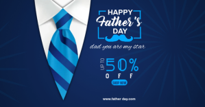 สีม่วง Father's Day Sale Facebook Shared Image Template