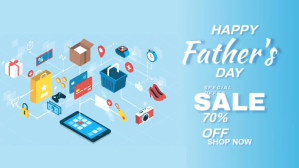 Blue father's day sale facebook cover Facebook-covervideo Template