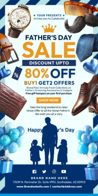 White Father's Day Sale Rul-op banner 3' × 6' Template