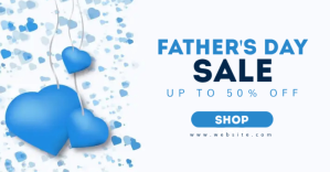 father's day sale up to 50% off sales and dis Annuncio Facebook template