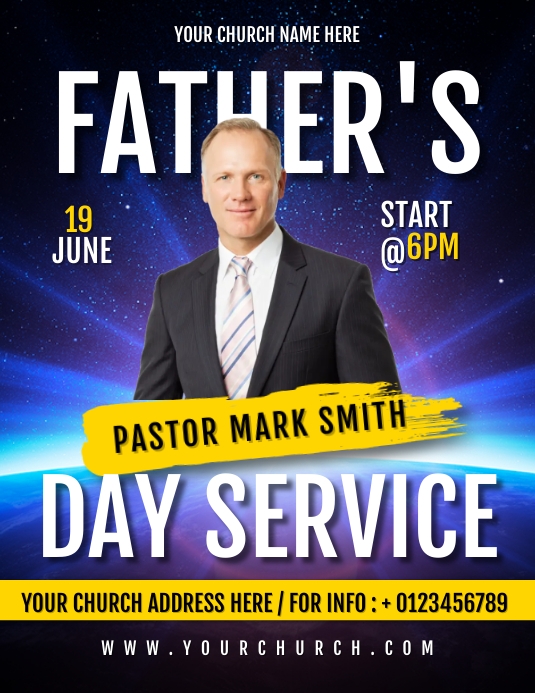 Father's Day Service Flyer (US-Letter) template