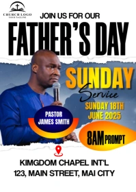 father's day service flyer A6 template