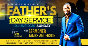 Black Father's Day Church Service Facebook Ad Template