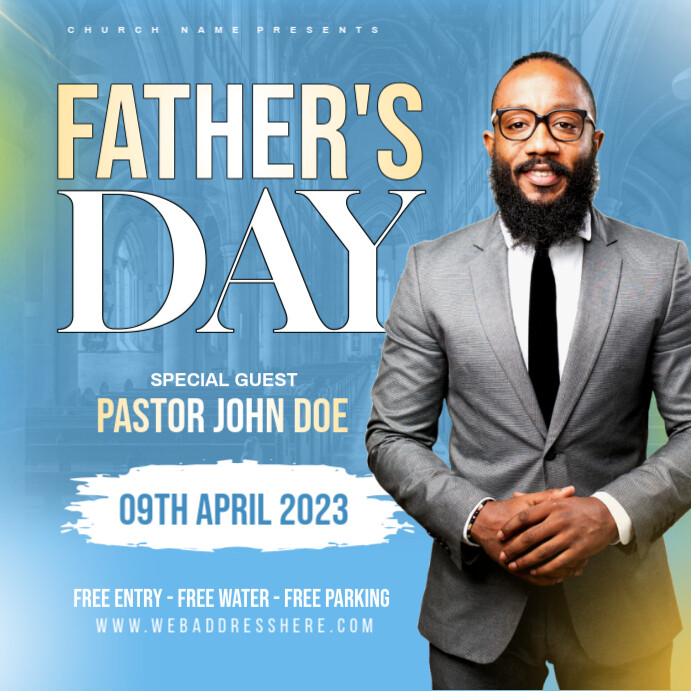 Father's day Sunday service Instagram Plasing template