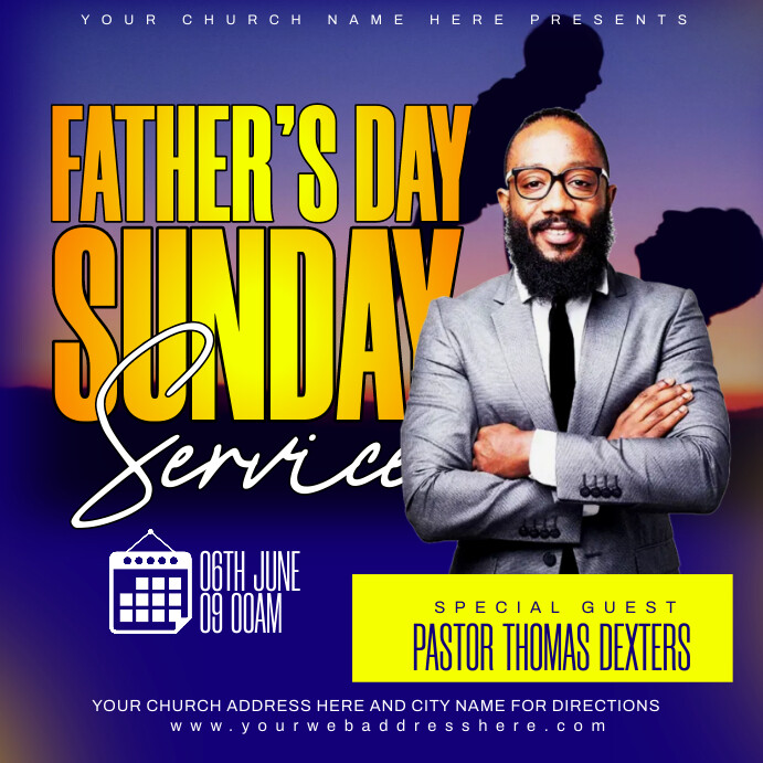 Father's Day Sunday Service Publicação no Instagram template