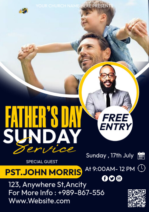 father's day sunday service A4 template