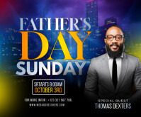 Father's day Sunday service flyer 中矩形广告 template
