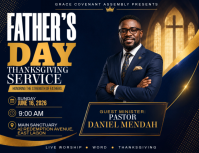 Black Father's Day Thanksgiving Service Pamflet Template
